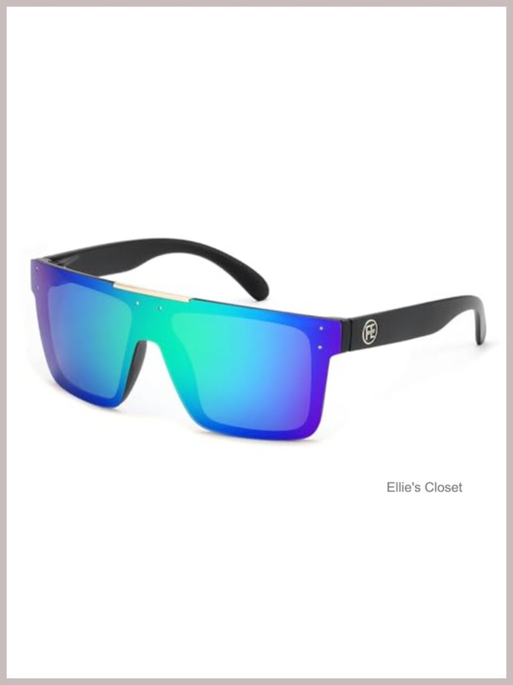 Polarized Oversized Square Flat Top Shield Sunglasses UV400 Men